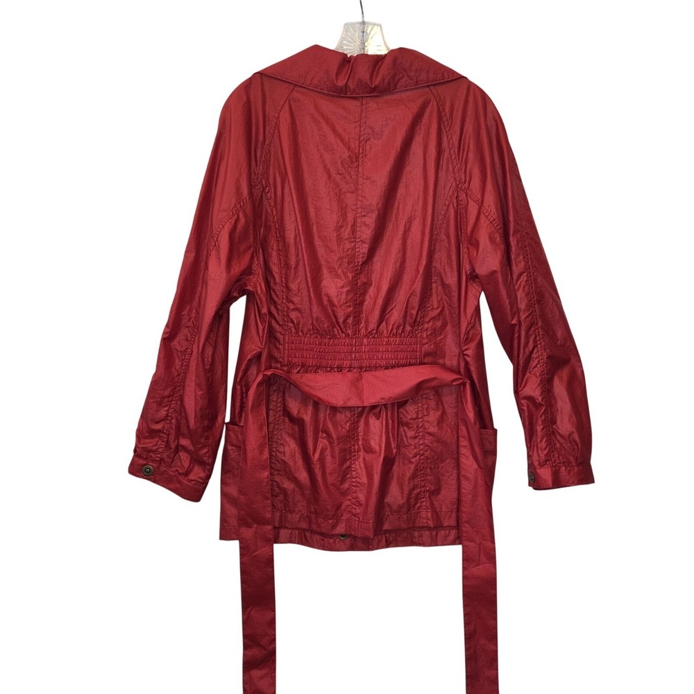 Zenergy by Chicos Lenora Womens Red Metallic Nylon Tie‎ Waist Jacket Size 2 L - Picture 3 of 13